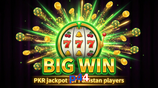 Big win animation on P44 slot game