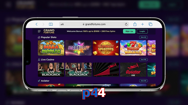 Main screen of P44 ios page for PK players